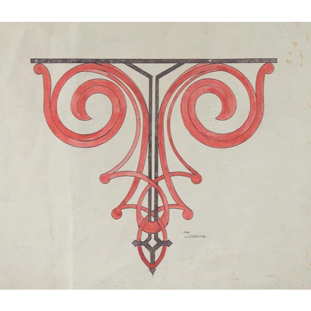 Antique Ornamental Design Drawing For Sale In Seattle - Image 6 of 6