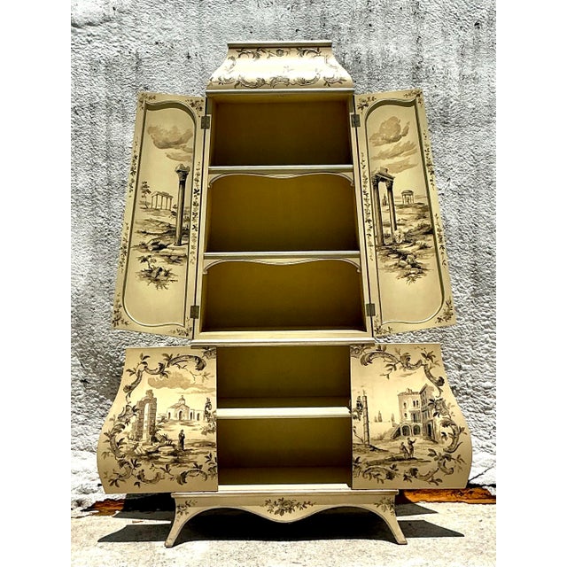 Vintage Boho Painted Grand Tour Cabinet For Sale - Image 10 of 12