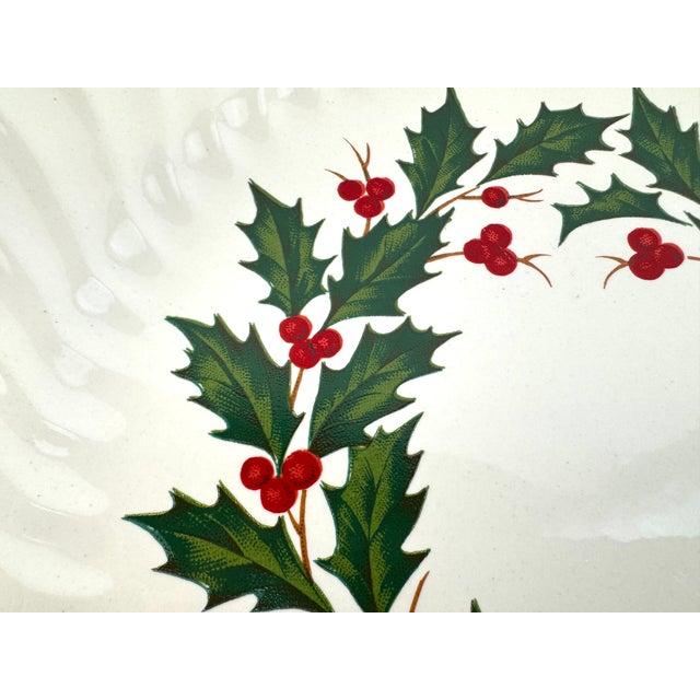 1960s Vintage Mid Century Scio Holly Christmas Dinner Plates, Set of 12 For Sale - Image 5 of 11