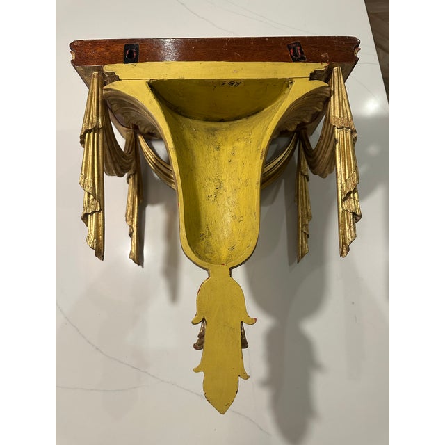 Intricate Wood and Gilded Paint Wall Shelf For Sale - Image 4 of 8