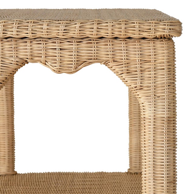 Worlds Away Matthew Izzo Home - Cavalier Ming Style Woven Rattan Five Shelf Etagere For Sale - Image 4 of 9