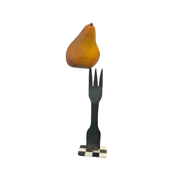Pop Art Late 20th Century Fork and Pear Sculpture For Sale - Image 3 of 6