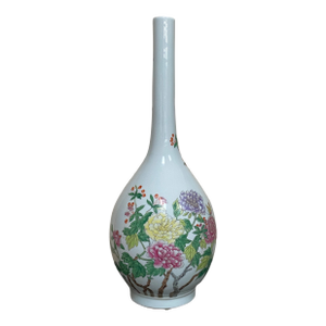 Vintage Chinese Famille Rose Porcelain Bottle Vase