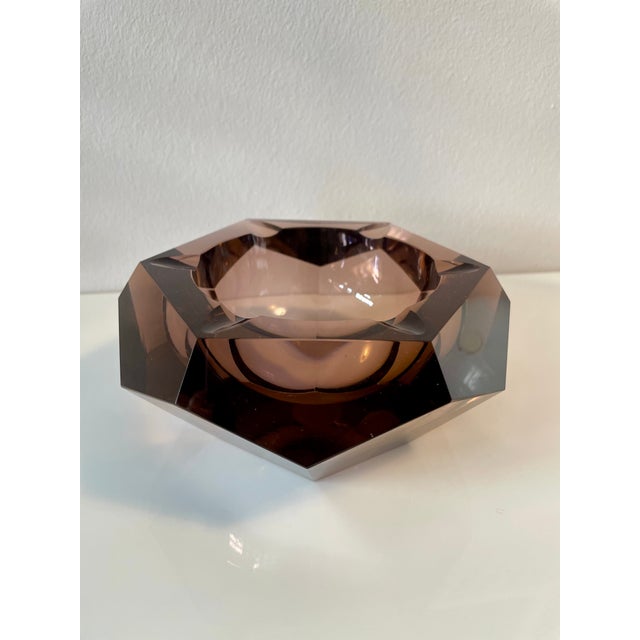 Amethyst-Colored Faceted Murano Glass Ashtray, Italy, 1970s For Sale - Image 4 of 7