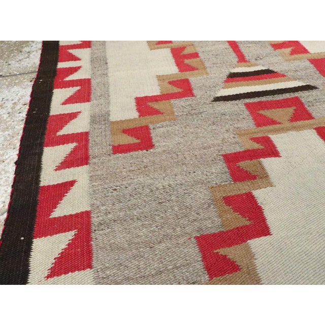 Early 20th Century Galerie Shabab Collection Rustic Southwestern Style North American Navajo Tribal Throw Rug, Circa 1920 For Sale - Image 5 of 9