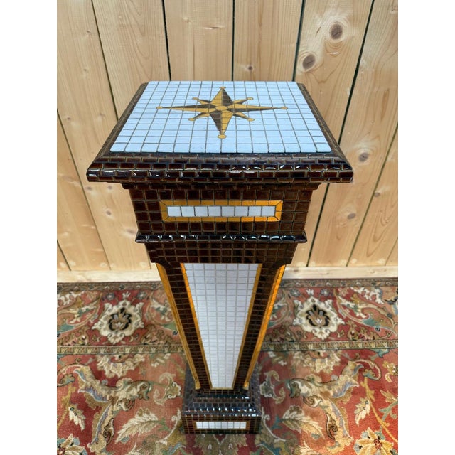 Art Deco Pedestal in Earthenware For Sale - Image 3 of 8