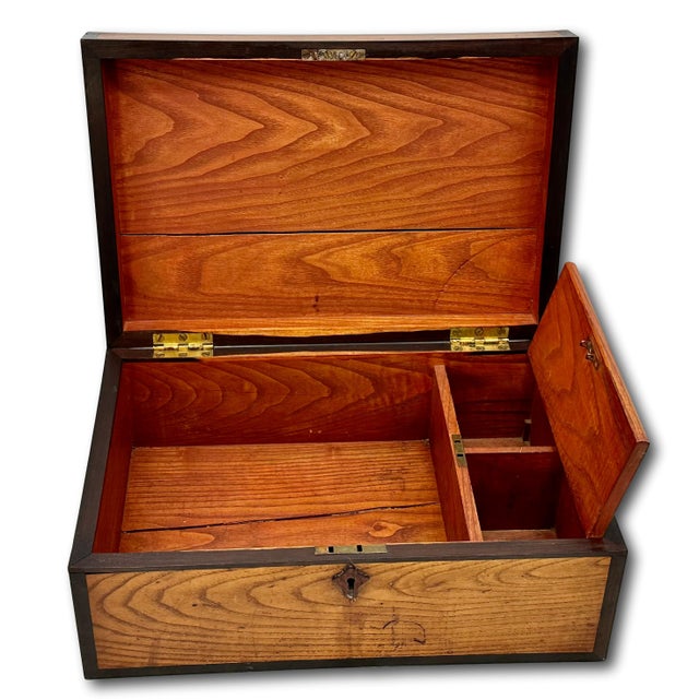 Outstanding Antique Hand Made American Chestnut & Genuine Rosewood Documant Box With Exotic Wood Inlays - Circa 1870s For Sale - Image 12 of 18