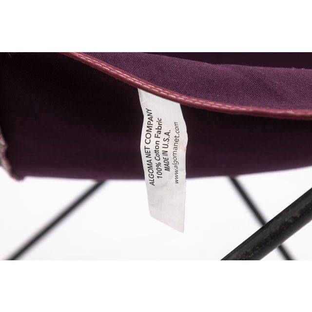 Purple Original Vintage Butterfly Chair Black Metal Frame W New Purple Fabric Cover For Sale - Image 8 of 9