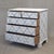Farmhouse Vintage Rustic English Pine Five Drawer Dresser With Distress Painted and Stenciled Surface For Sale - Image 3 of 15