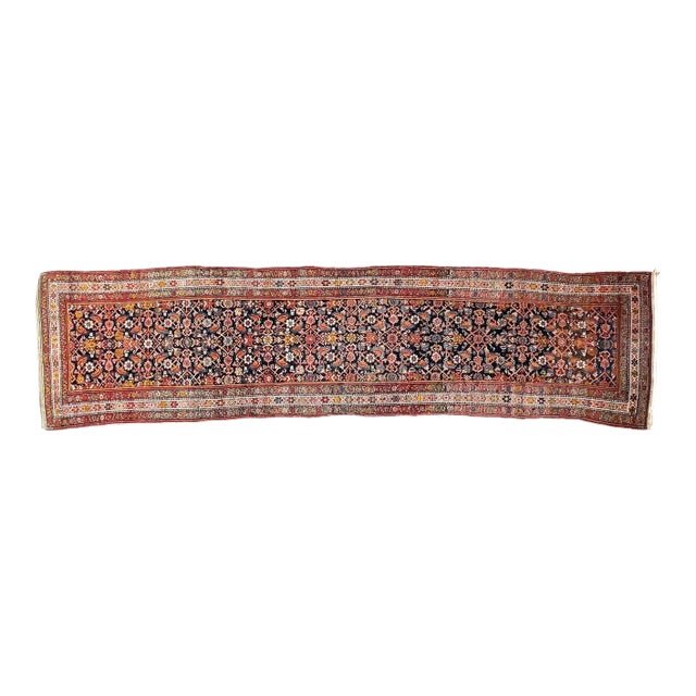 1940s Water Garden Runner Rug , 4 x 15.5 For Sale