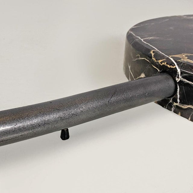 Italian Space Age Metal, Acrylic Glass and Marble Black Violet Arc Floor Lamp, 1980s For Sale - Image 18 of 18