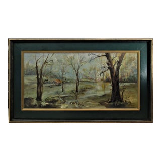 Irina Belotelkin Roublon, Landscape with Trees and House, 1969 For Sale