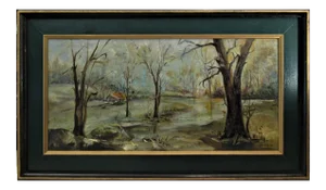 Irina Belotelkin Roublon, Landscape with Trees and House, 1969