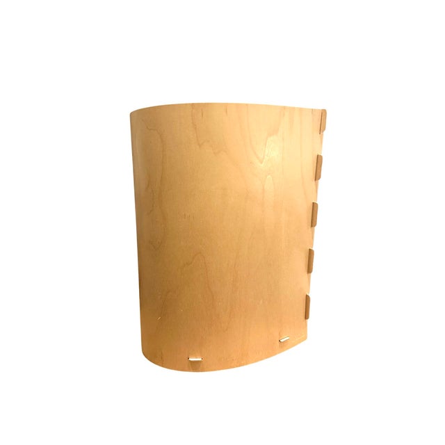 Mid-Century Modern Pablo Pardo "Uno" Bent Wood Wastebasket / Paper Bin / Trash Can in Blonde / Ash Finish For Sale - Image 3 of 9