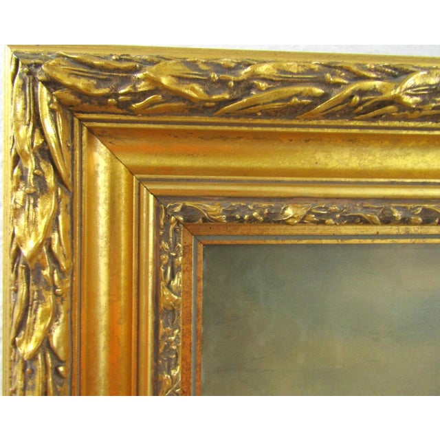 Wood Antique 19th C. Continental Stormy Seascape With Sailboat Oil on Canvas Painting For Sale - Image 7 of 9