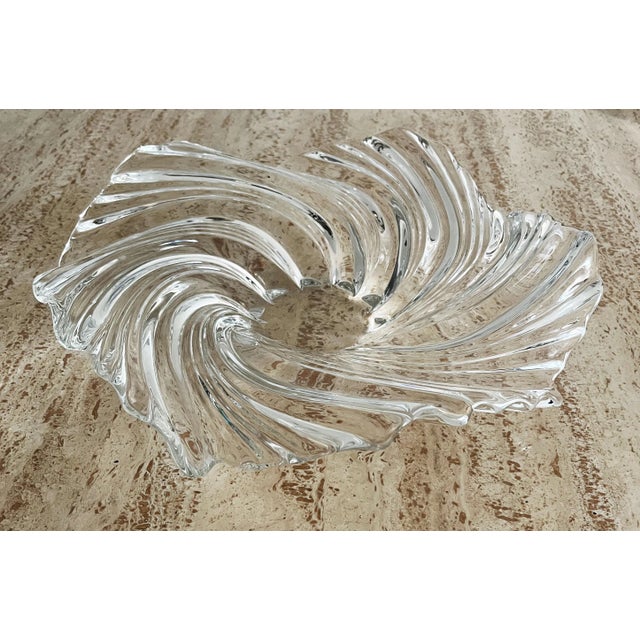 Vintage Mikasa Belle Epoque swirl shape crystal bowl. A gorgeous, vintage accent piece. Made in Germany. Dimensions: 15"...