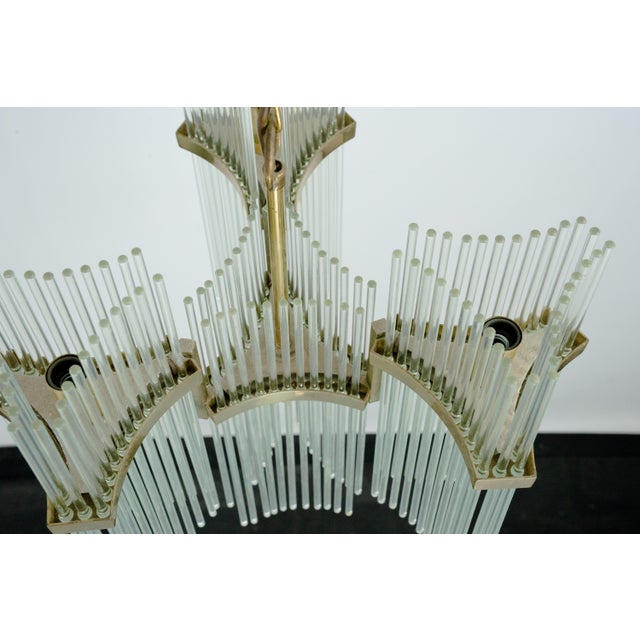 Brass and Glass Chandeliers by Gaetano Sciolari, Italy, 1970s, Set of 2 For Sale - Image 9 of 18