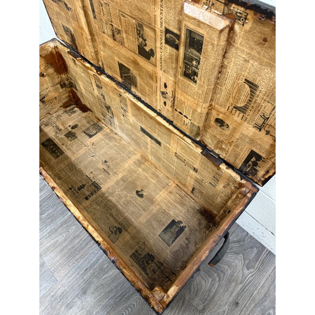 Antique Primitive Painted Pine Blanket Chest Trunk For Sale - Image 13 of 15