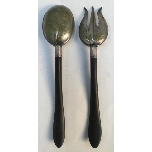Elegant antique salad serving set