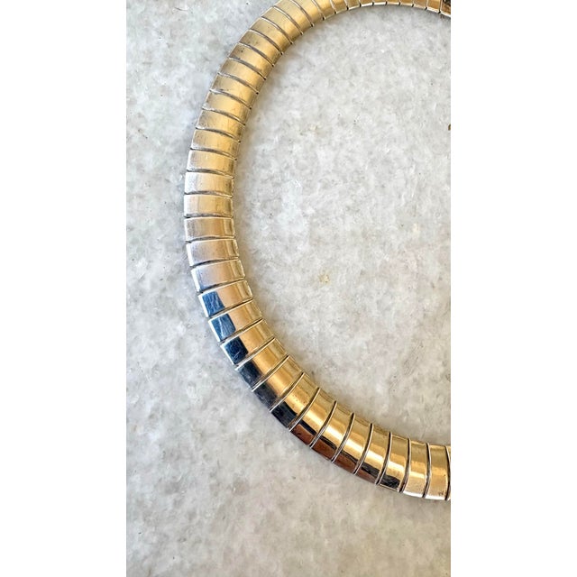 Contemporary 1980s Vintage Silver Link Necklace For Sale - Image 3 of 3