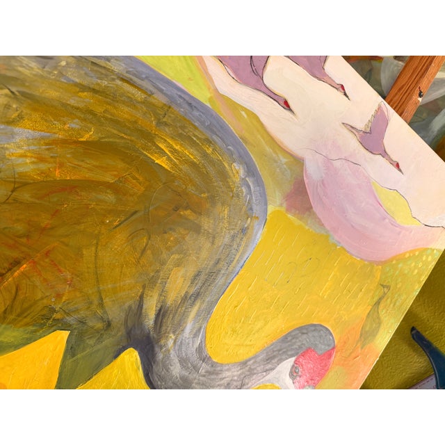 "Bosque Beauty" Lovely Sandhill Crane Painting by LWren Walraven For Sale - Image 9 of 10