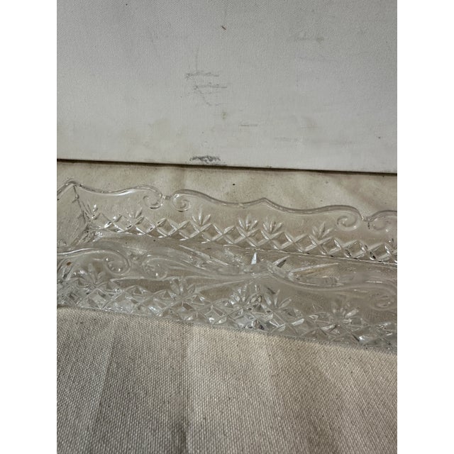 Hollywood Regency 1970s Glass Decorative Rectangular Dish For Sale - Image 3 of 8