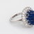 Metal Mid 20th Century Fluted Lapis Lazuli Diamond Ring 18k White Gold Mid Century Sz 5.75 For Sale - Image 7 of 7