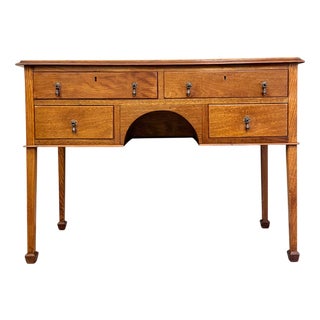 Dressing Console Table in Oak For Sale