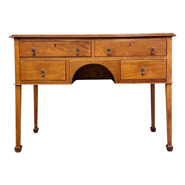 Dressing Console Table in Oak For Sale