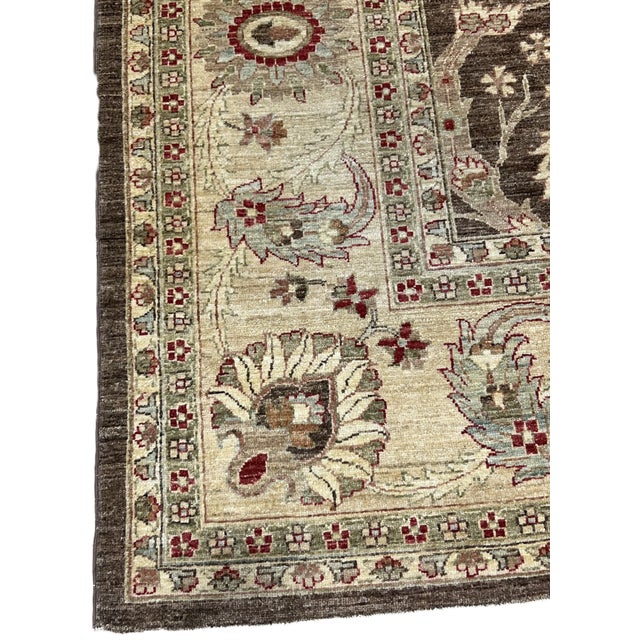 Tribal Afghan Oushak Wool Rug 9’10” X 13’10” For Sale - Image 3 of 5