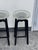 Debra Weninger Design Blackened Steel Cast Glass Counter Stools, a Pair For Sale - Image 4 of 12
