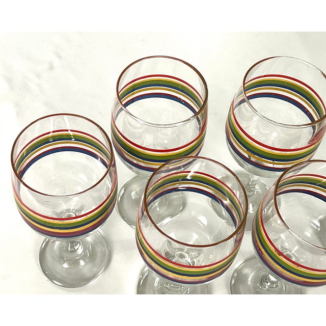 1960s 1960s Libbey-“ Mambo Fiesta”-Vintage Wine Glasses – 8 Ounce Capacity – Set of Six For Sale - Image 5 of 5