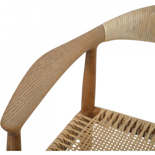 Vintage JH501 The Chair in Oak and Wicker by Hans Wegner, 1960s For Sale - Image 4 of 18