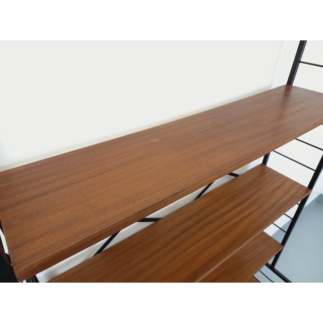 Vintage Italian Teak and Metal Bookcase, 1960s For Sale - Image 10 of 15
