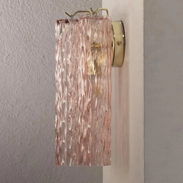Italian Wall Light in Murano Pink Glass, 1990s For Sale - Image 6 of 12