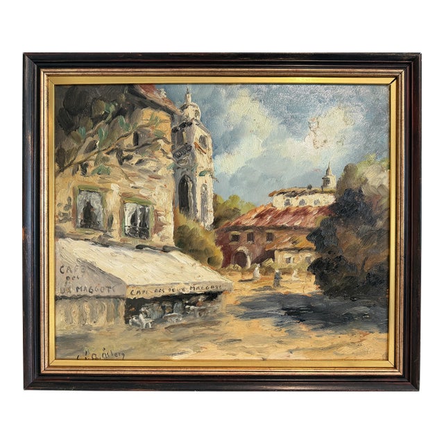 Mid 20th Century Carl Johan Allan Åsberg (1907-1952) Swedish Oil Painting Paris Street Scene For Sale