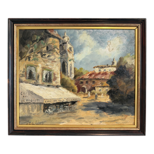 Mid 20th Century Carl Johan Allan Åsberg (1907-1952) Swedish Oil Painting Paris Street Scene