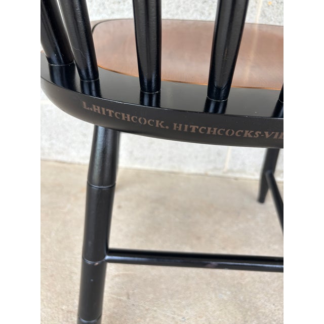 L. Hitchcock Black Harvest Maple Prospect Windsor Side Chairs - A Pair For Sale - Image 11 of 11