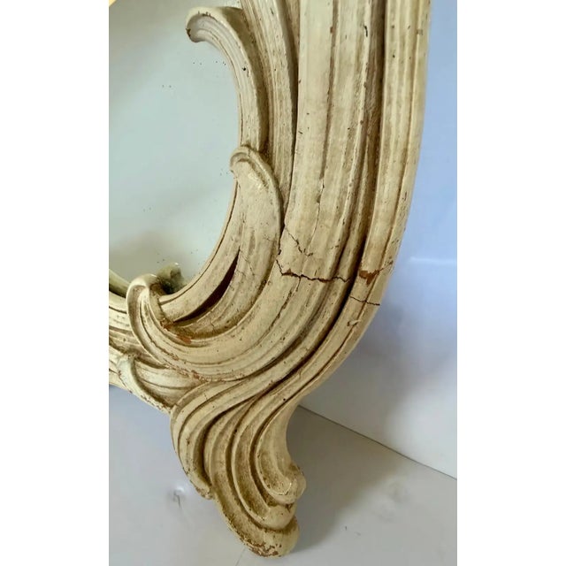 Hollywood Regency Serge Roche Style Palm Leaf Wall Mirror, Sculptural Foliate For Sale - Image 10 of 11