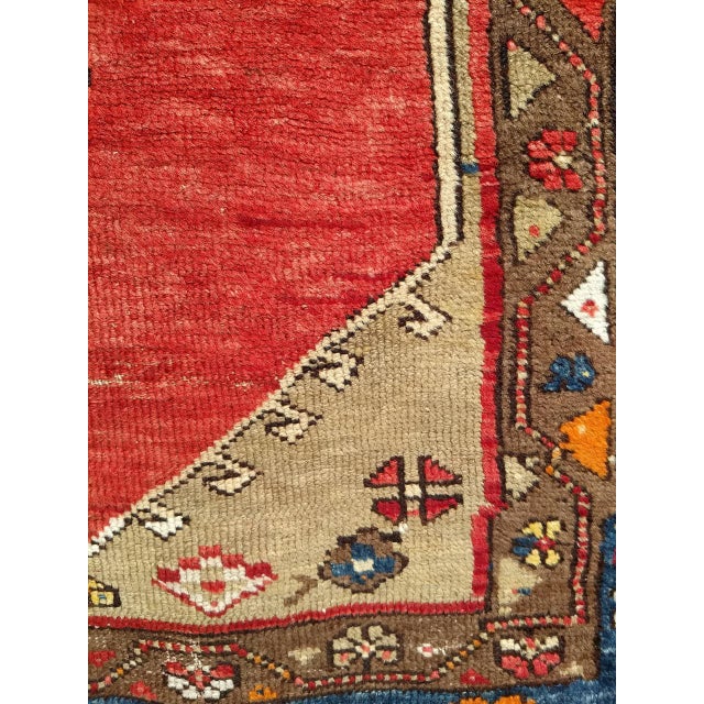 Late 19th Century 19th Century Handwoven Anatolian Village Area Rug, Wool, Vegetable Dyed, 4' x 5' For Sale - Image 5 of 18