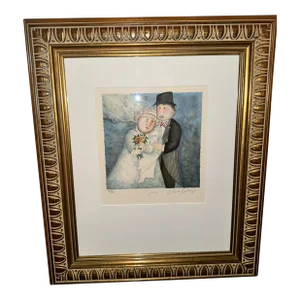 Lovely Wedding, Gilded Wood and Glass Frame