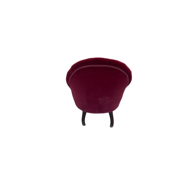 Antique Victorian Parlor Chairs With Burgundy Velvet Upholstery – Pair For Sale - Image 10 of 10