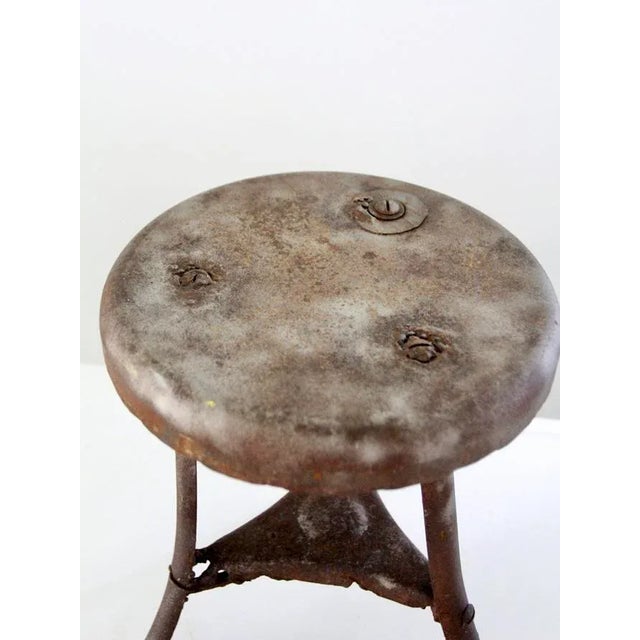 Early 20th Century Antique Metal Milking Stool For Sale - Image 5 of 7