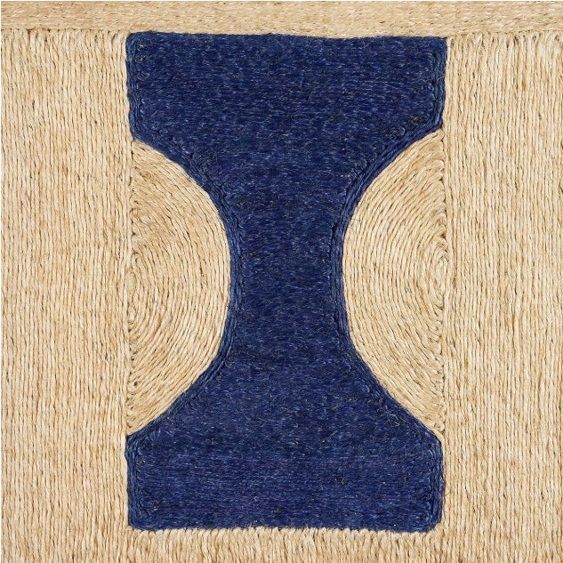 Abaca Dark Blue and Ivory Natural Premium Fiber Rugs 10x14 Ft. For Sale - Image 4 of 4