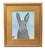 2020s Folk Art Gray Bunny Rabbit Hare Oil Painting Including the Antiqued Gold Wood Frame For Sale - Image 5 of 5