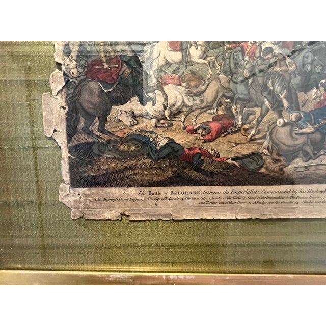 1717 Battle of Belgrade Hand-Colored Engraving Prince Eugene of Savoy For Sale - Image 10 of 11