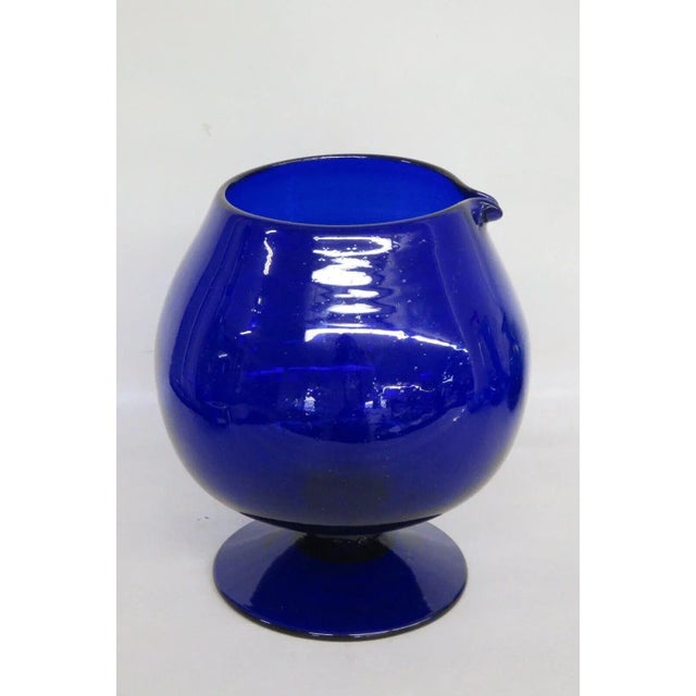 Cobalt Blue Glass Footed Brandy Snifter With Pourer Spout Chairish