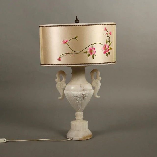 Vintage Alabaster Table Lamp For Sale - Image 9 of 10