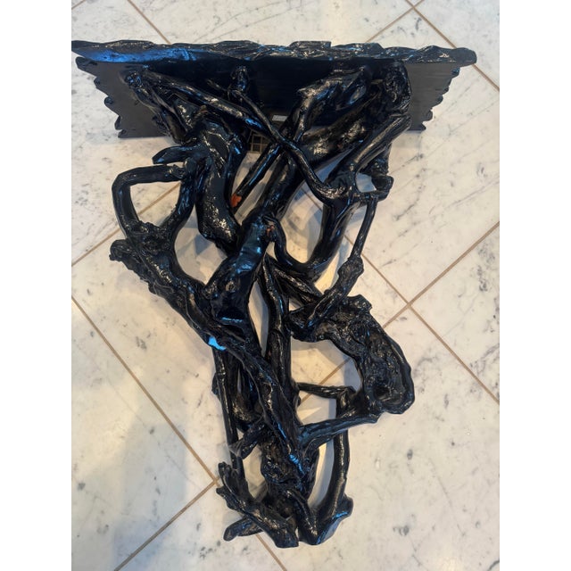 Rustic European Sunburst Mirror and Naturalistic Console by Dransfield and Ross For Sale - Image 3 of 8