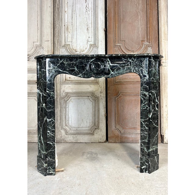 Louis XV Style Fireplace in Green Marble, 1900s For Sale - Image 17 of 17